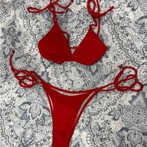 Red Triangle Bikini Set
